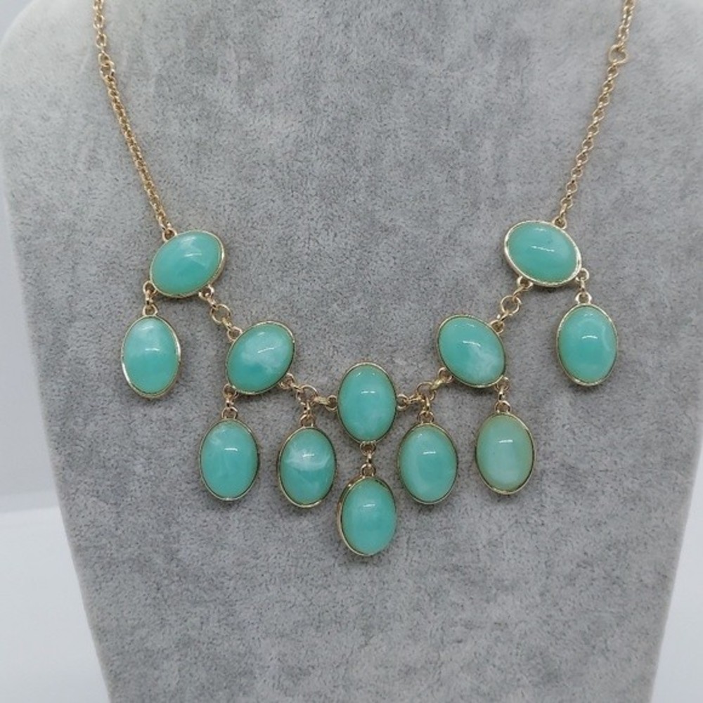 Reversible‎ Necklace gold and teal
